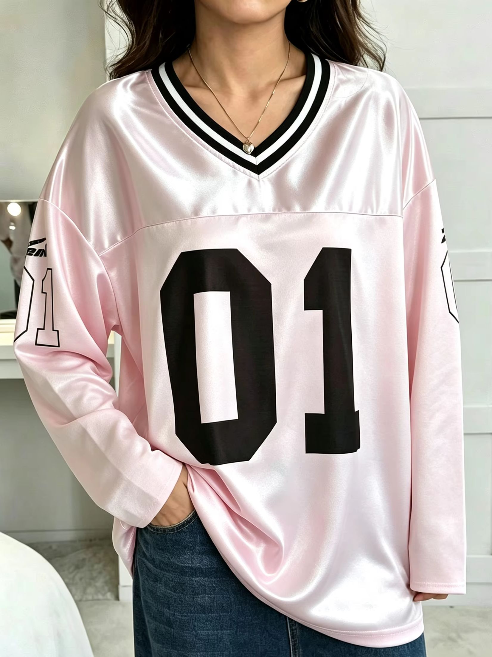 Street Fashion Female - Męska Damska Koszulka z Długim Rękawem