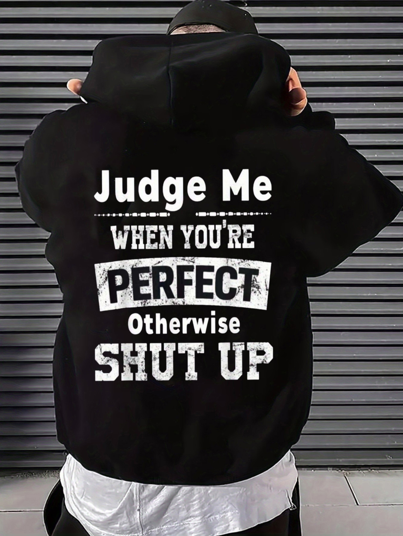 Street Fashion Quotes - Męska bluza z kapturem z nadrukiem