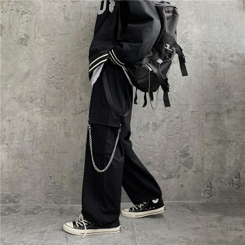 Cargo Pant Wide - Spodnie cargo w stylu koreańskim, hip-hopowe,