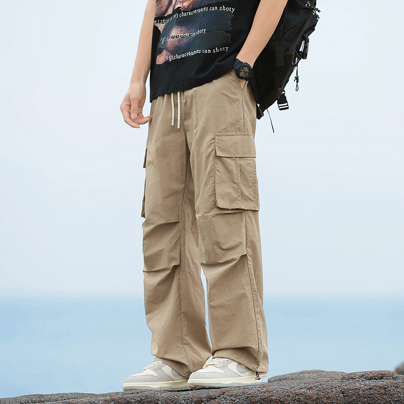 Cargo Pant Wide - Męskie luźne spodnie cargo, koreańska moda