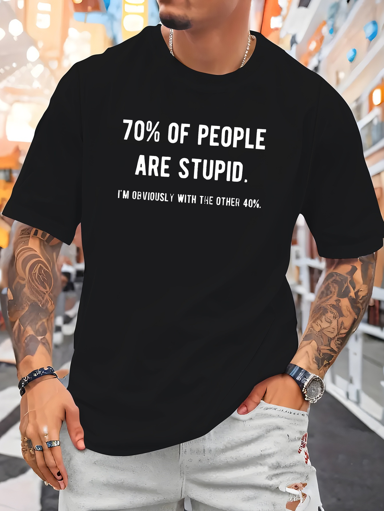Koszulka męska z krótkim rękaw – Street Fashion Quotes recenzja i cena