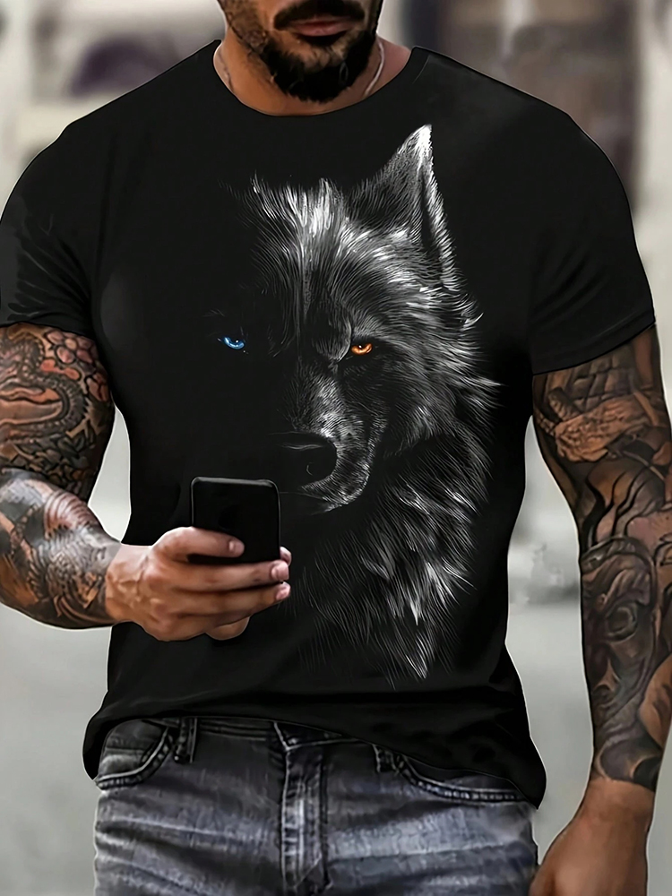 Różne źrenice z nadrukiem wilk – Street Fashion Urban recenzja i cena